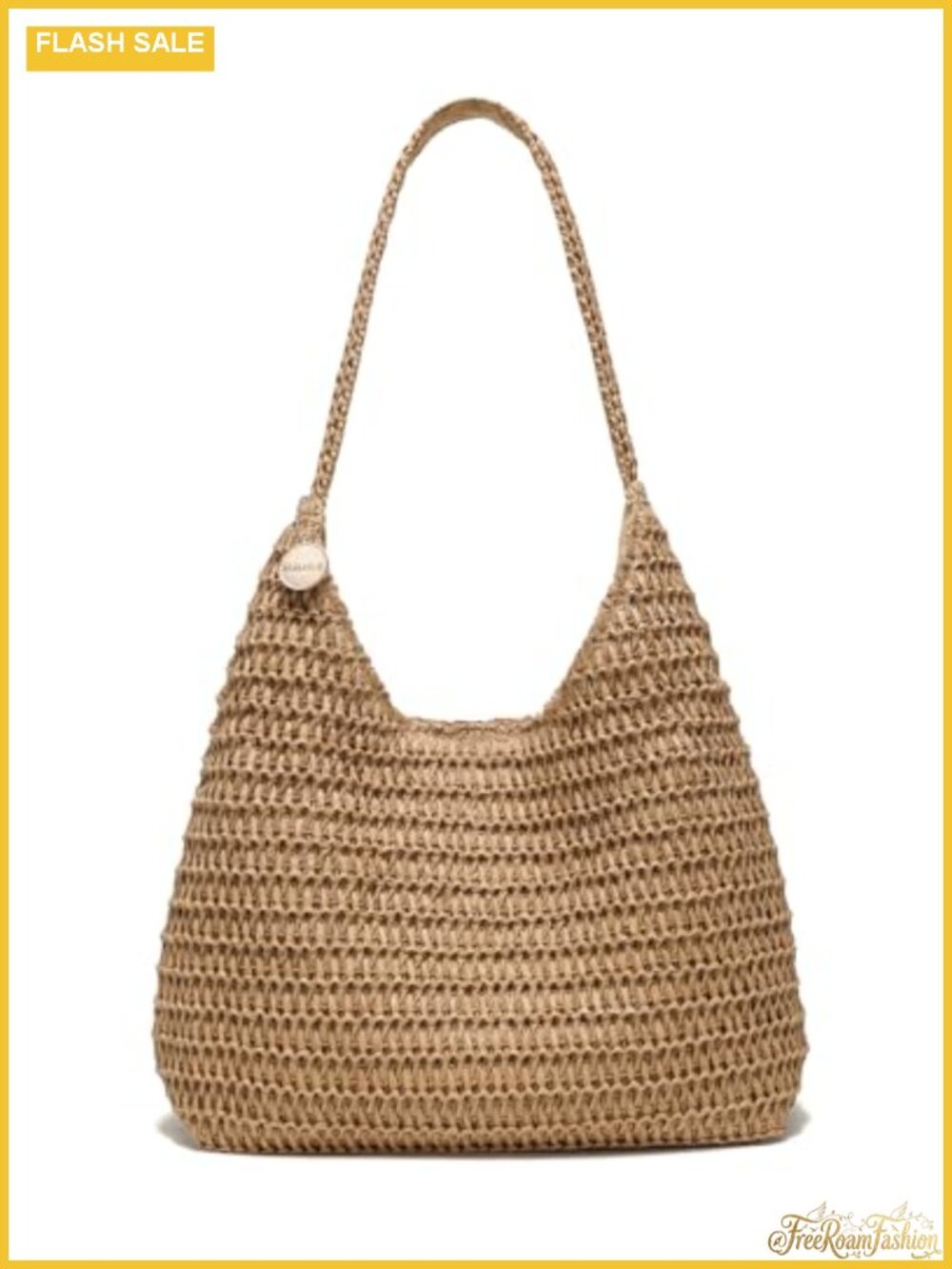 Faux Straw Woven Tote Bag for Women, Large Boho Hobo Beach Purse